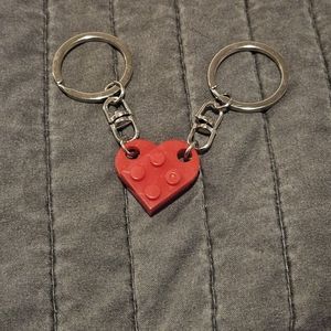 (SOLD) Lego Heart couples Keychain